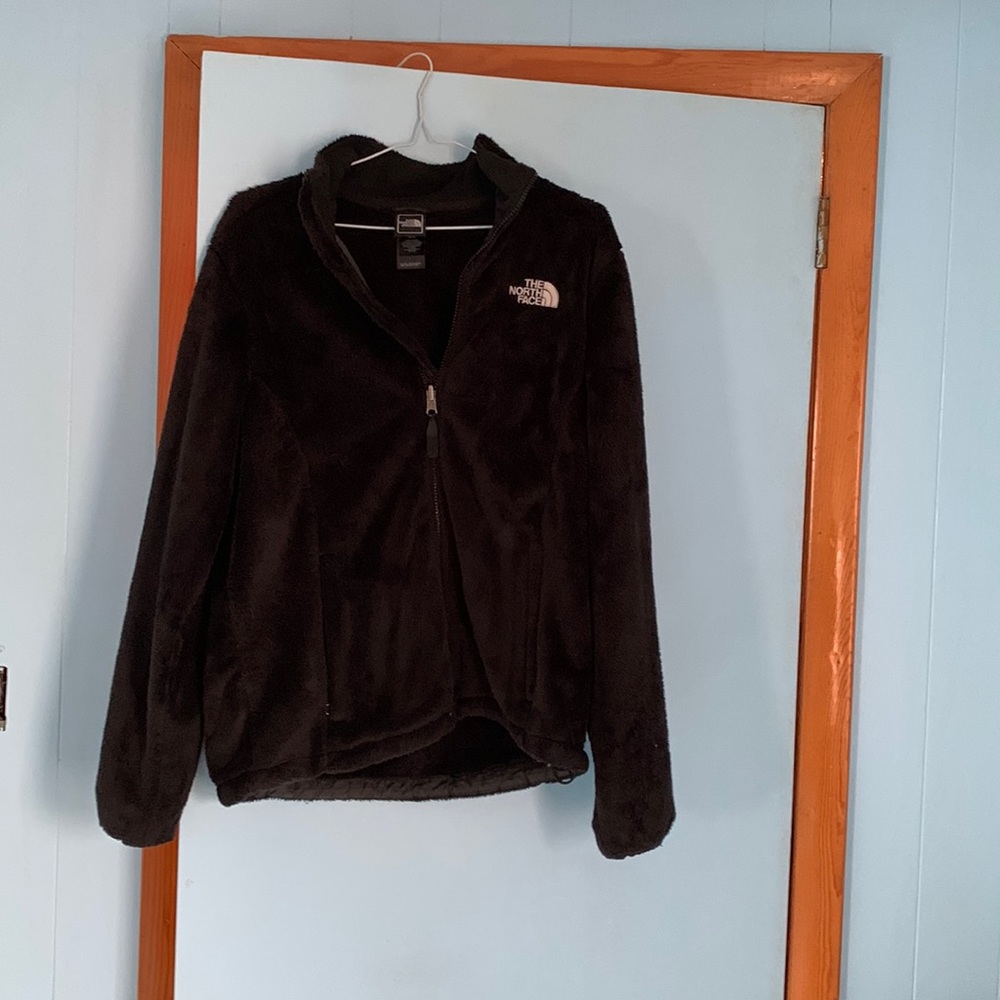 North face black fuzzy fleece